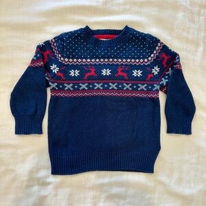 H&M Festive Holiday Christmas Sweater with Reindeer Design - Kid Size 4-6Y